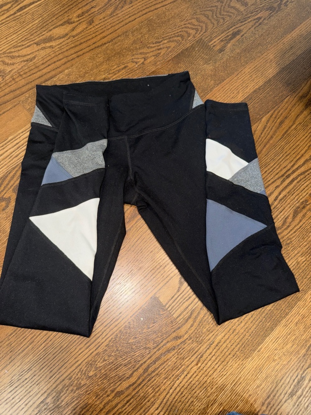 C9 by Champion Black Leggings with White and Gray Panels